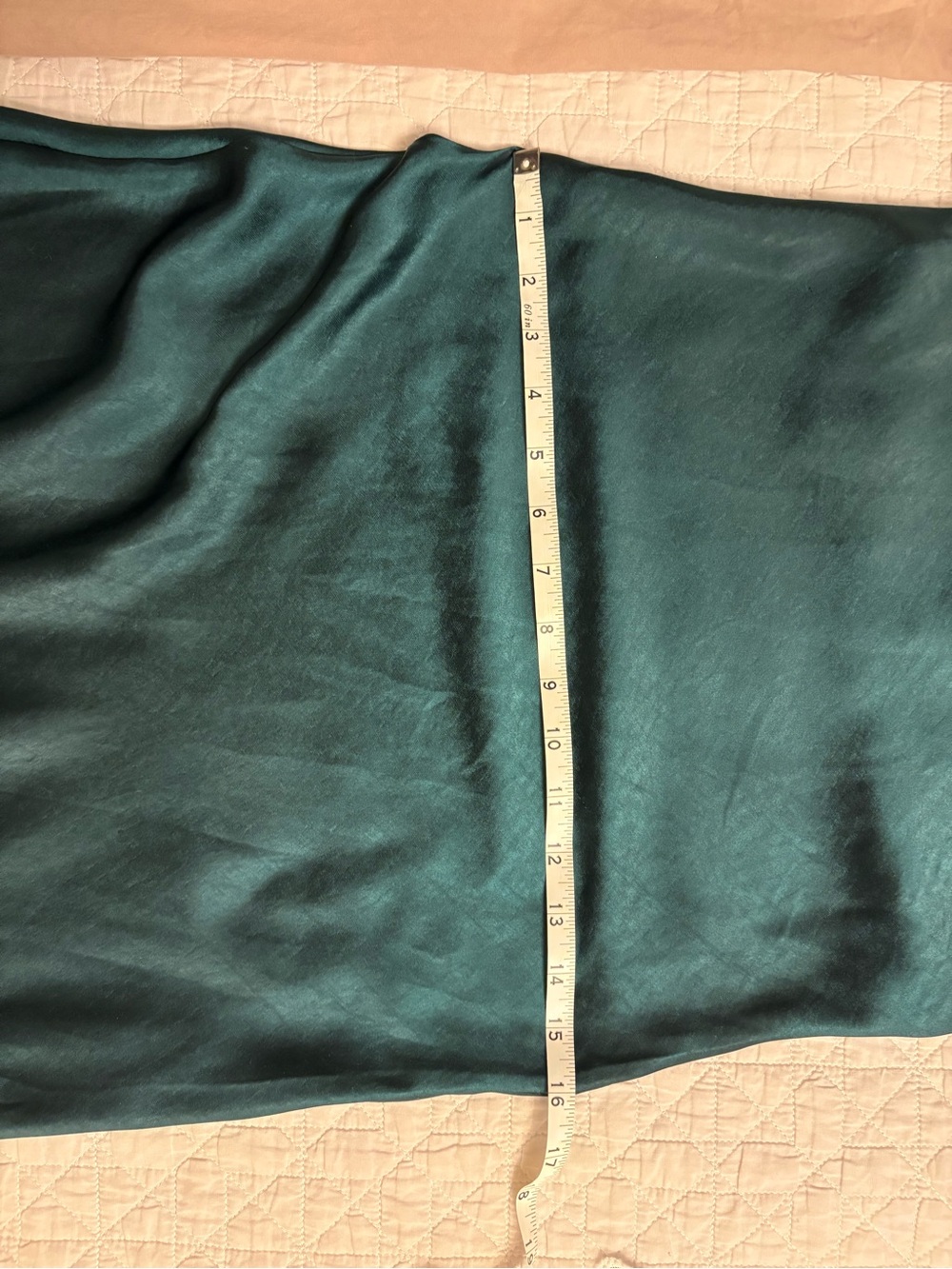 OAK + FORT Satin Slip Midi Dress in Emerald Green - Picture 6 of 7